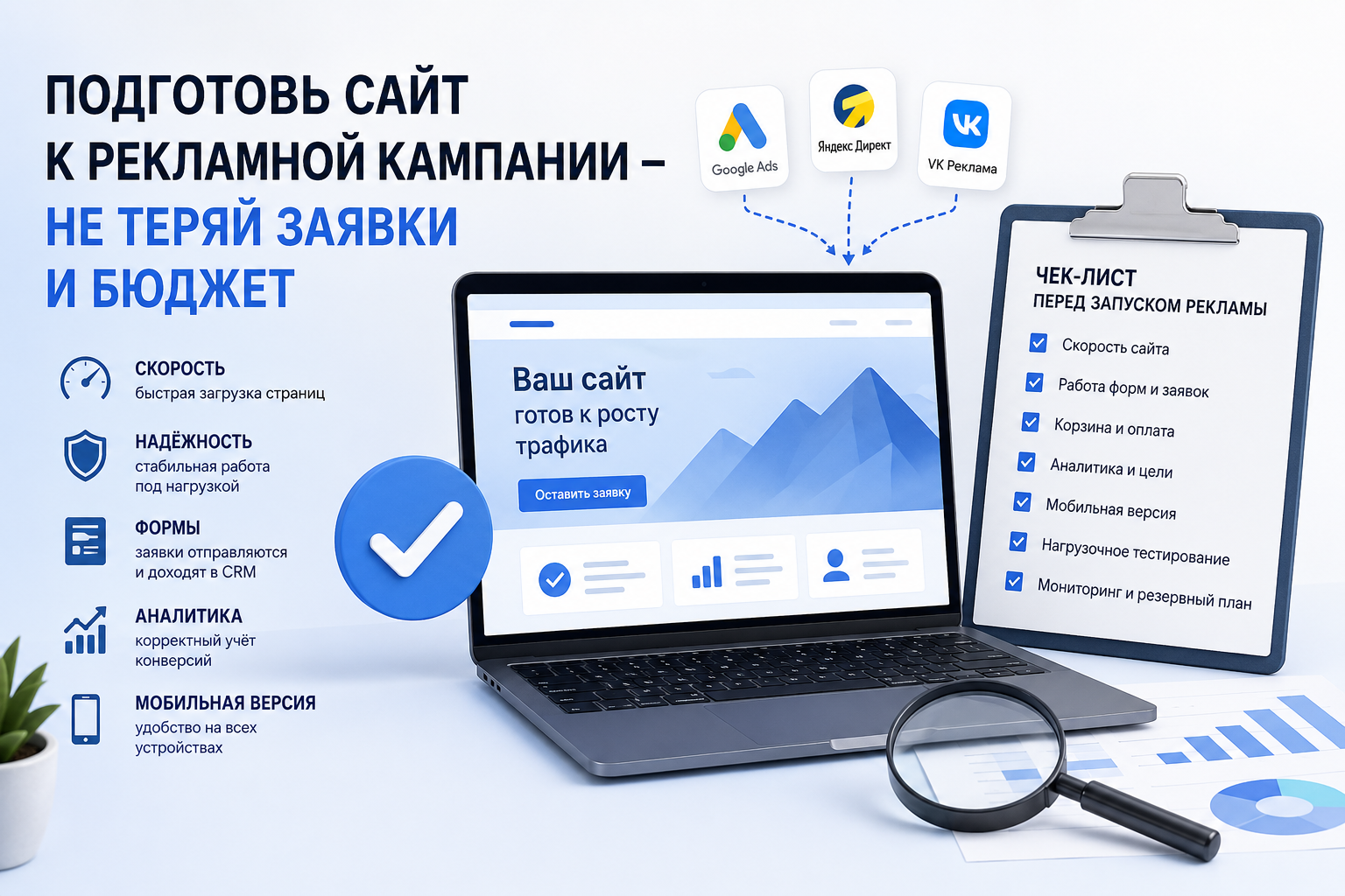 Подготовка сайта к запуску рекламной кампании